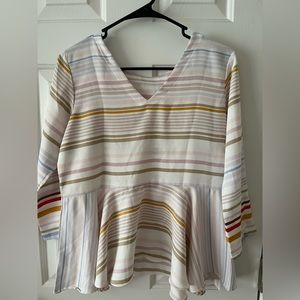 AND Striped Peplum Top, S-M size, New